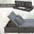 Outdoor Sunbed, Rattan Patio Reclining Chairs with Adjustable Backrest and Seat, Conversational Set-574548371