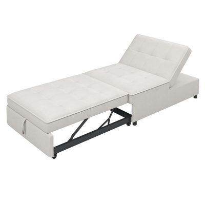 4-in-1 Multi-Function Folding Sofa Bed with Ottoman, Chair Bed, and Storage, Ideal for Small Spaces and Diverse Living Needs