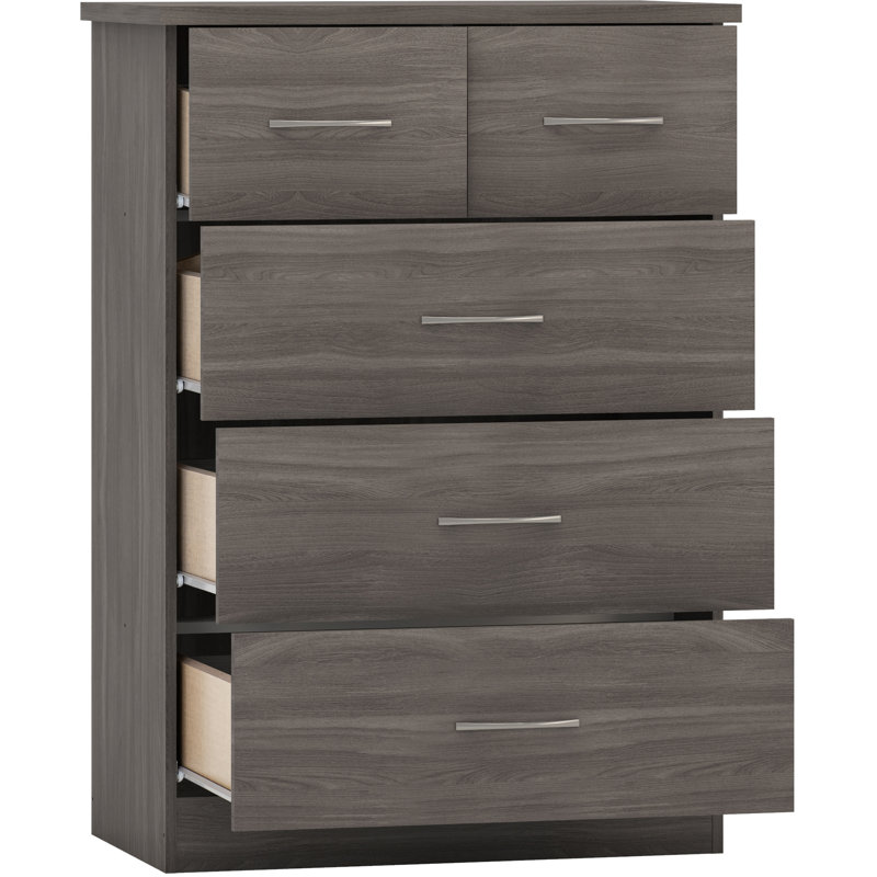 Cascio 4 Piece Bedroom Set, Black Wood Grain