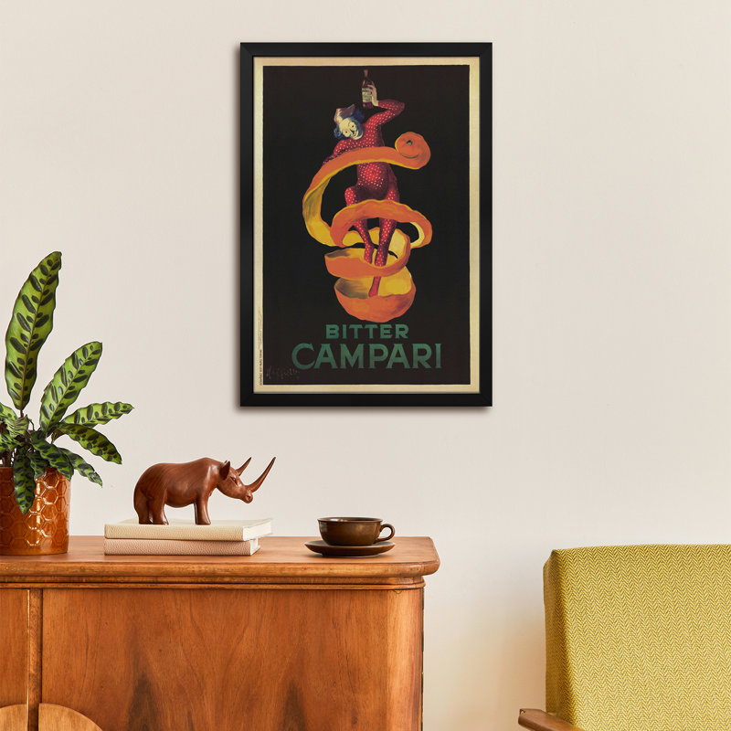 «Bitter Campari (Vintage)», affiche encadrée par Leonetto Cappiello, H 32 po x l 24 po