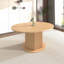 Table de salle à manger extensible ronde avec base hexagonale texturée - panneau de fibres à densité moyenne et bois d'hévéa, 47,24 po à 63 po