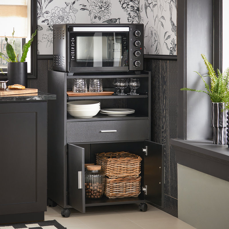 Langton 92cm Kitchen Pantry, Black
