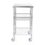 Chariot utilitaire 3, 470 lb, 24 po x 20 po x 36,6 po, 6 crochets, roulettes, surface en acier inoxydable, tablettes réglables, 3 pouces à hauteur réglable silencieuse