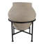 Pot à fleurs rond en terre cuite avec support en métal pour l'intérieur ou le patio extérieur - Décoration de jardin décorative pour le salon - ivoire et noir-116395560