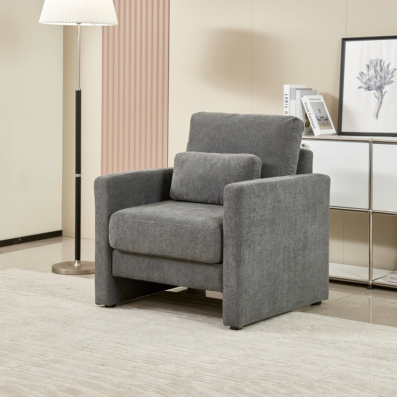 Fauteuil en chenille, Gris chenille
