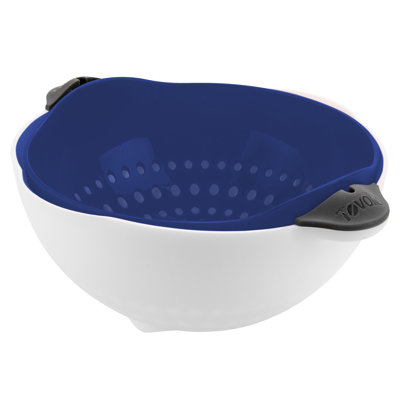 Tovolo Soak N' Strain Colander, Easy-Pour Spout, 1.5 Quart Food Strainer, 2-In-1 Strainer & Soaking Bowl, Fruit Bowl & Vegetable Wash, BPA-Free & Dishwasher-Safe