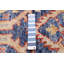 Tapis unique en laine noué à la main nouvel âge de 5 pi 7 po x 8 pi 7 po Terrel en rouge / orange / bleu marine foncé