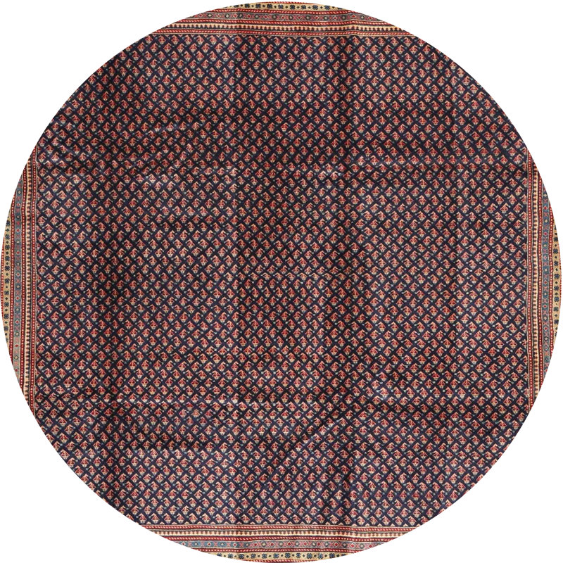 Tapis brun/rouge ciel contemporain, Rond 8 pi
