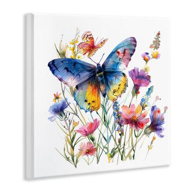  Blue Toned Butterfly Garden Wall Plaque Art by LSR Design Studio