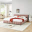 Lit tapissier, base de lit tapissier confortable, tissu chenille, avec tête de lit et base de lit solide. Avec tiroir pour le rangement-131128993-131128994