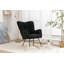 Chaise berçante en tissu Teddy avec base robuste-1767650551