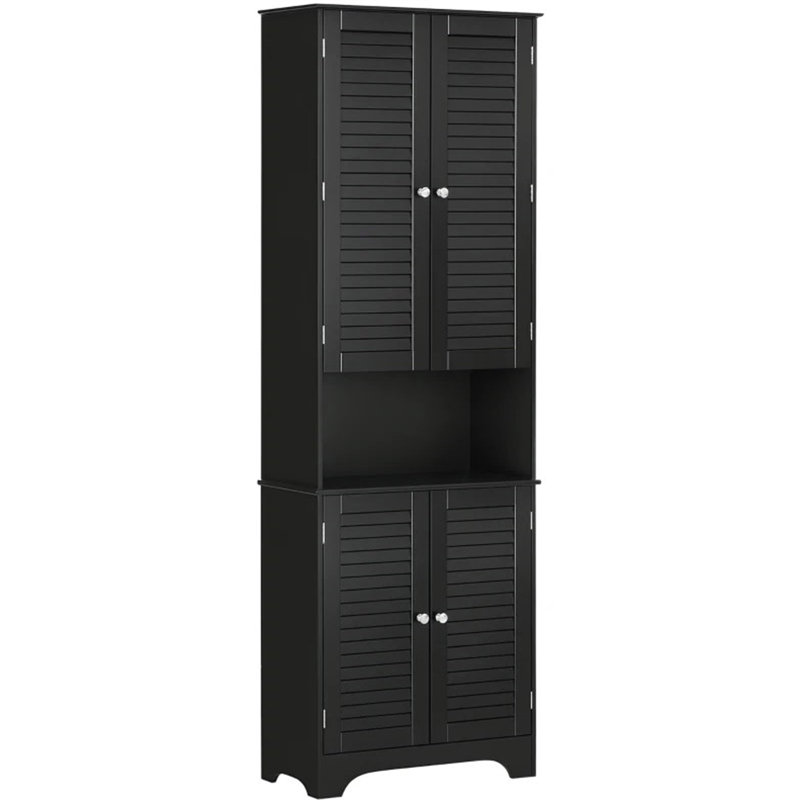 Armoire autoportante noire avec 2 armoires, Noir