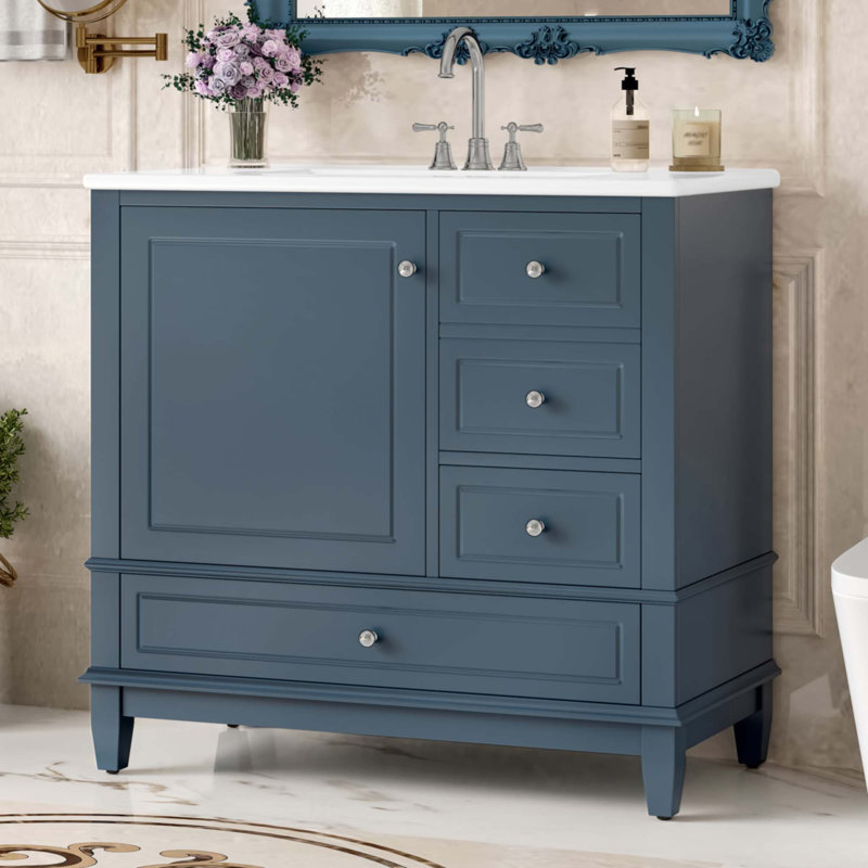 36" Bathroom Vanity With Ceramic Sink