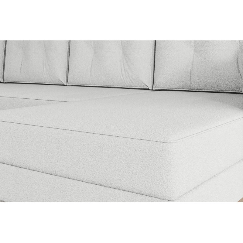 Spanos 5 Seater Corner Sofa , White - NowOrNever01
