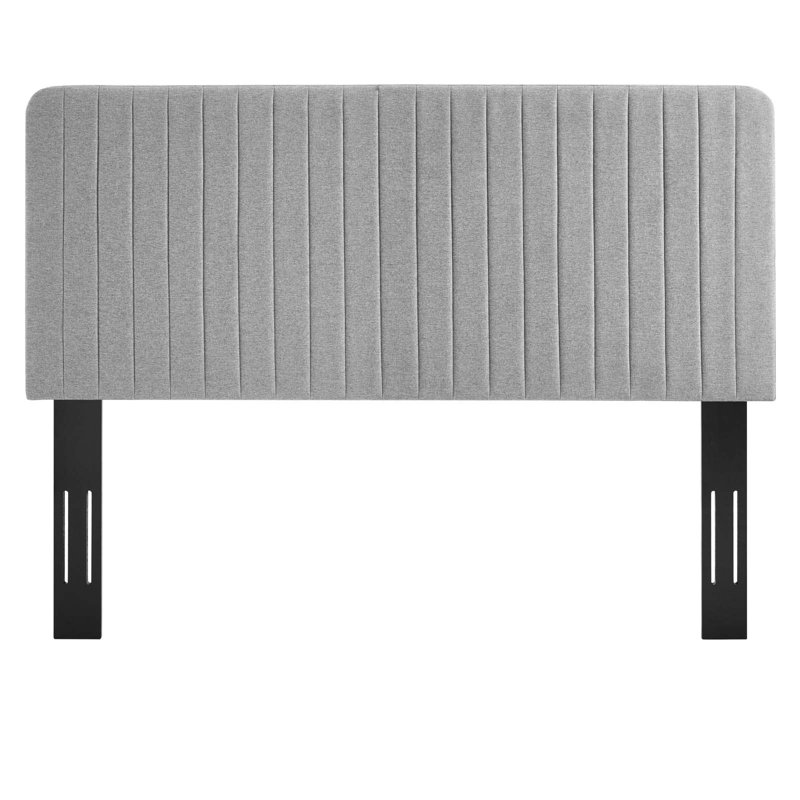 Milenna Channel Tufted Headboard, King/California King, Light Gray