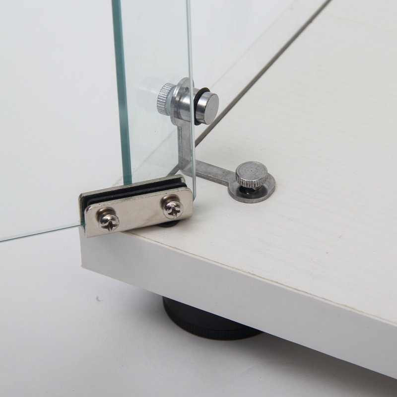 Vitrine à deux portes avec 5 tablettes, blanc, Noir