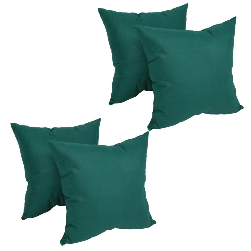 Cotton Reversible Throw Pillow, Forest Green, 20" x 20"