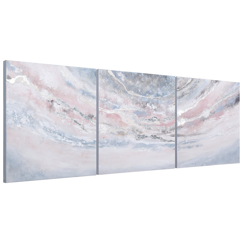 Heavens 1 Metallic Abstract Triptych Wall Art Set