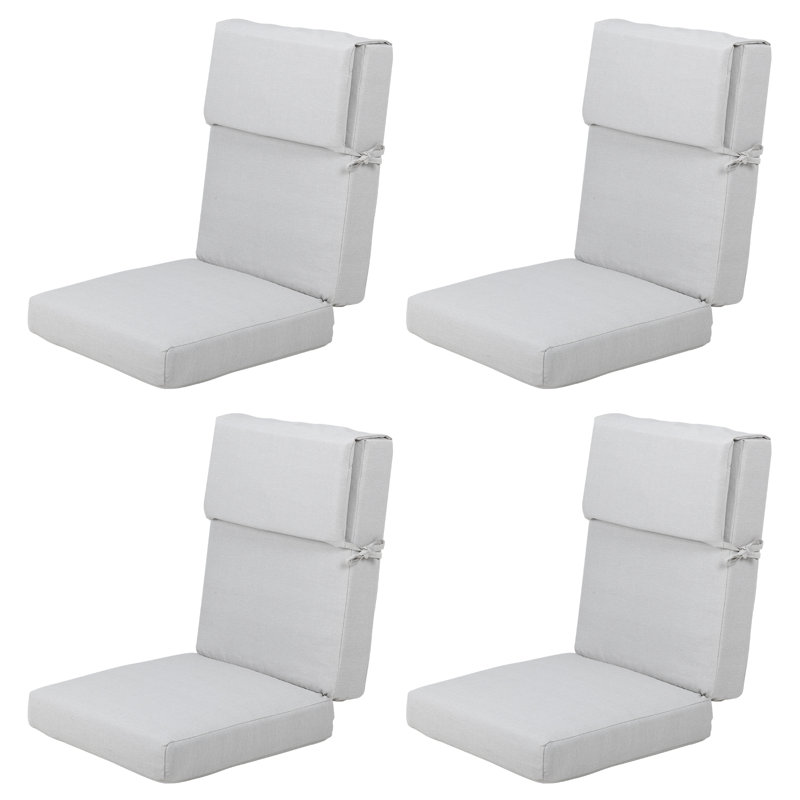 Lucy 4" Outdoor Seat / Back Cushion, Light Gray
