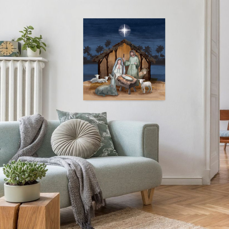 Starry Night Nativity 1 Piece Wrapped Canvas Wall Art, 81.28cm H x 81.28cm W
