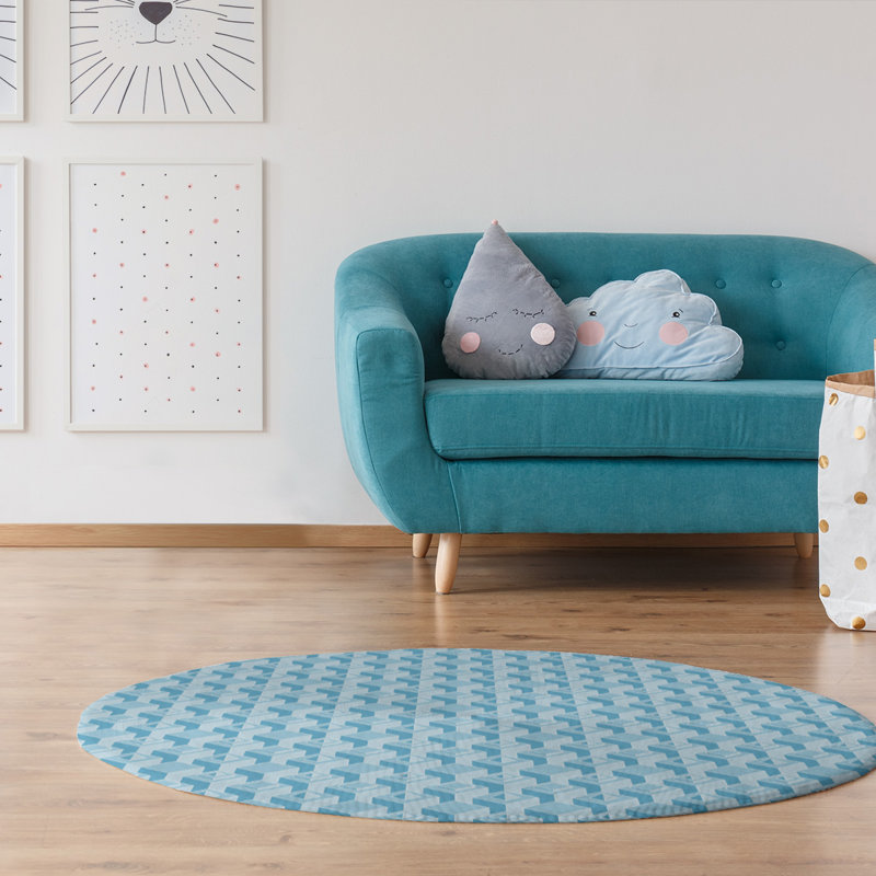 Tapis bleu ciel skyscrapers classic, Rond 5 pi