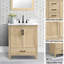 Hardin 36" Single Vanity with Carrara White Quartz Top, Sink & Backsplash, Pre Assembled