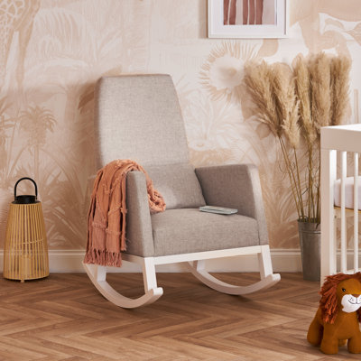 High Back Rocking Chair  - Silver/Stone