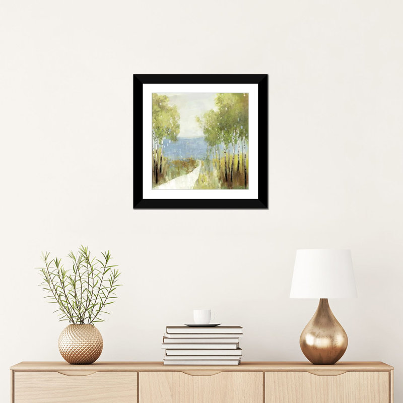 « serenity », reproduction sur toile, H 16 po x l 16 po x P 1 po, Papier d'art encadré noir, Blanc
