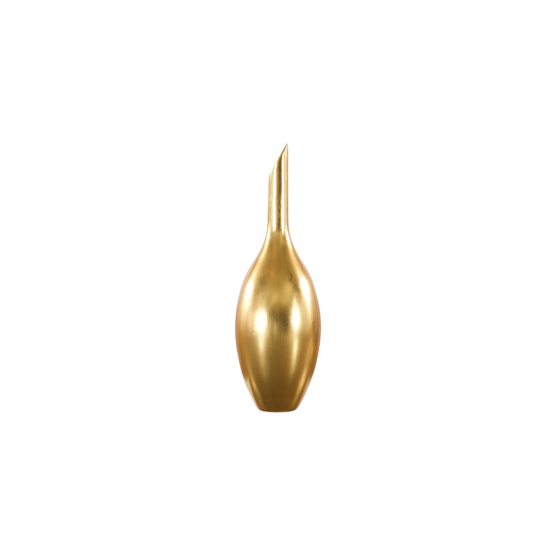 Laura 28" Resin Floor Vase, Gold Leaf