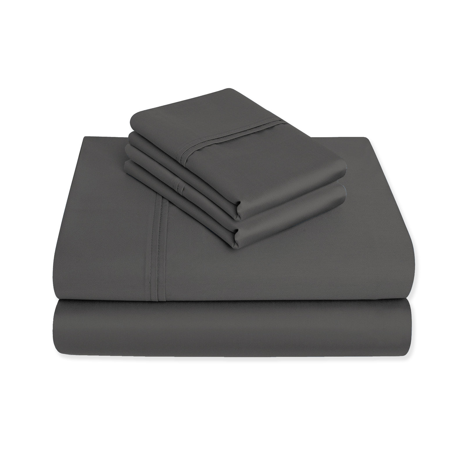 Kal 100% Cotton Sheet Set, Full, Charcoal Gray