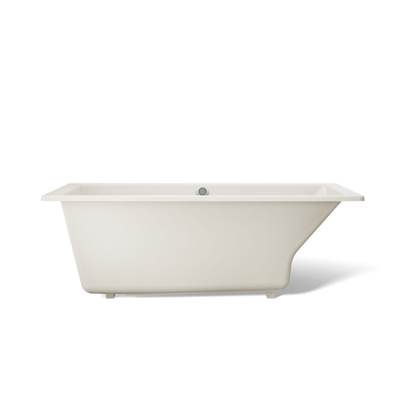 Underscore® 60" x 36" Soaking Acrylic Bathtub with Heater, Biscuit