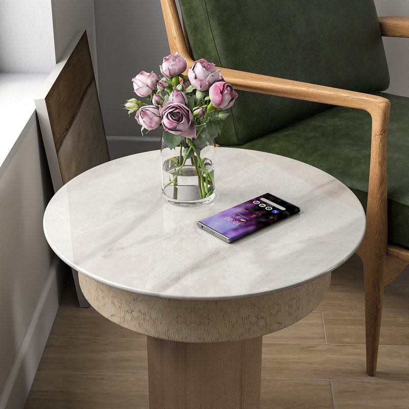 30"Inch Round Tempered Glass Table Top, 0.31" H x 30" L x 30" W, Gray