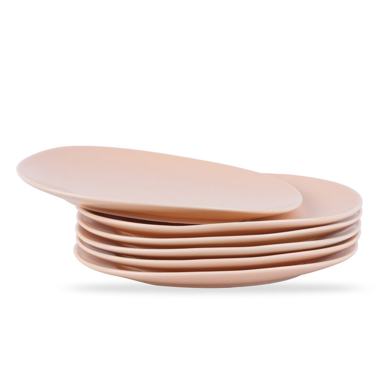 Ensemble d'assiettes à salade en pierre Stone Lain Delilah, Orange pastel