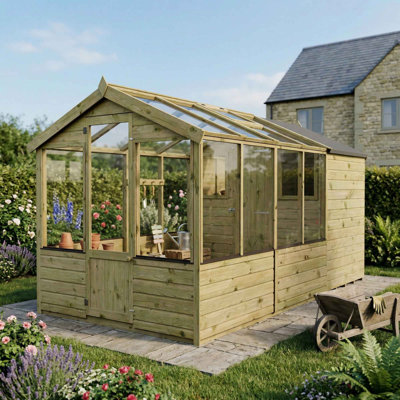 Mercia 12 x 6ft Traditional Apex Greenhouse/Shed Combi