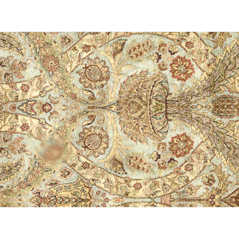 High-Quality Hand-Knotted Blue And Cream Area Rug
