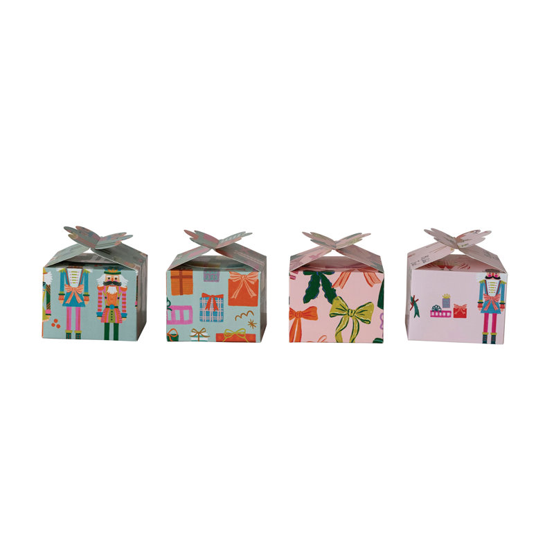 Boîte-cadeau imprimée avec motif de fêtes