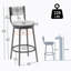 Ensemble de 2 chaises de comptoir pivotantes avec cadre en métal blanc crème-1526102158