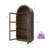 71'' H Wood Arched Storage Display Cabinet with Glass Doors, 4-Tier Kitchen Pantry Bookcase with 7-Color LED lights, Tempered Glass Curio Cabinet Showcase-118229205