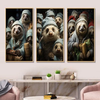 Funny Sloth Familly I - Sloth Wall Decor Set Of 3