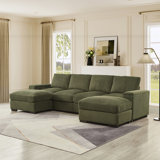 Sectional Sofa Deep Seat Sofa Couch with Ottomans