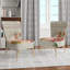 Chaise d'appoint rembourrée en velours pierre / marbre / fleur-73368814