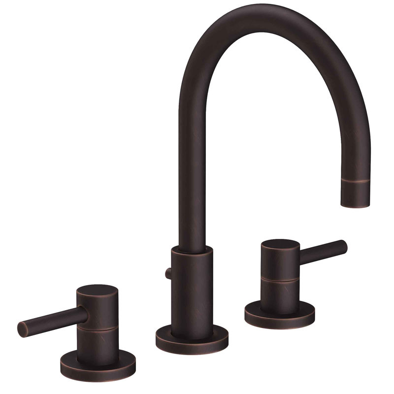 East Linear Widespread Bathroom Faucet with Drain Assembly, Venetian Bronze