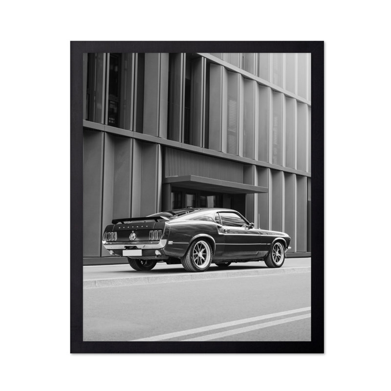 Voiture dans la rue, Black Framed, Poster, 11"H x 14"W