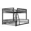 Structure de lit superposé en métal noir avec échelle de sécurité et lit double TG-1574517295