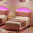Upholstered Twin Bed Frame With Led Lights-1850051389