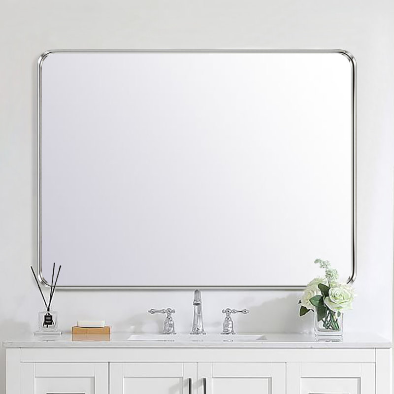 Miroir de salle de bain Arthers, Nickel brossé, H 40 po x l 30 po