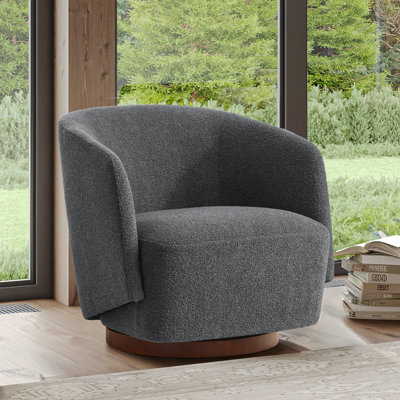 Fauteuil d'appoint pivotant rembourré Caysey Boucle