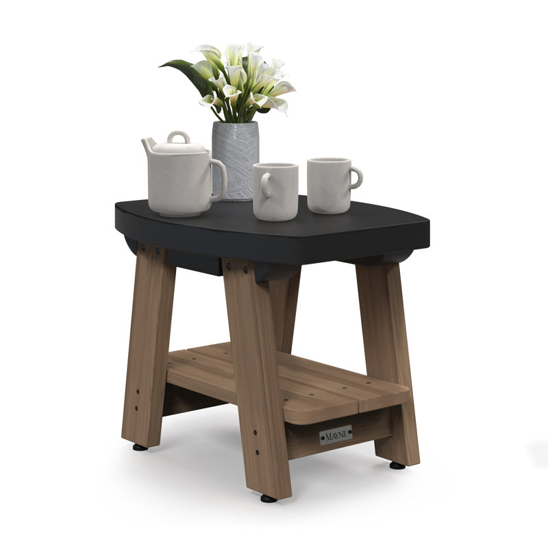 Mesa Black and Brown Resin and Wood 3-Piece Outdoor Seating Set