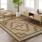 Edelia Southwestern Handmade Flatweave Jute Area Rug in Light Brown/Brown