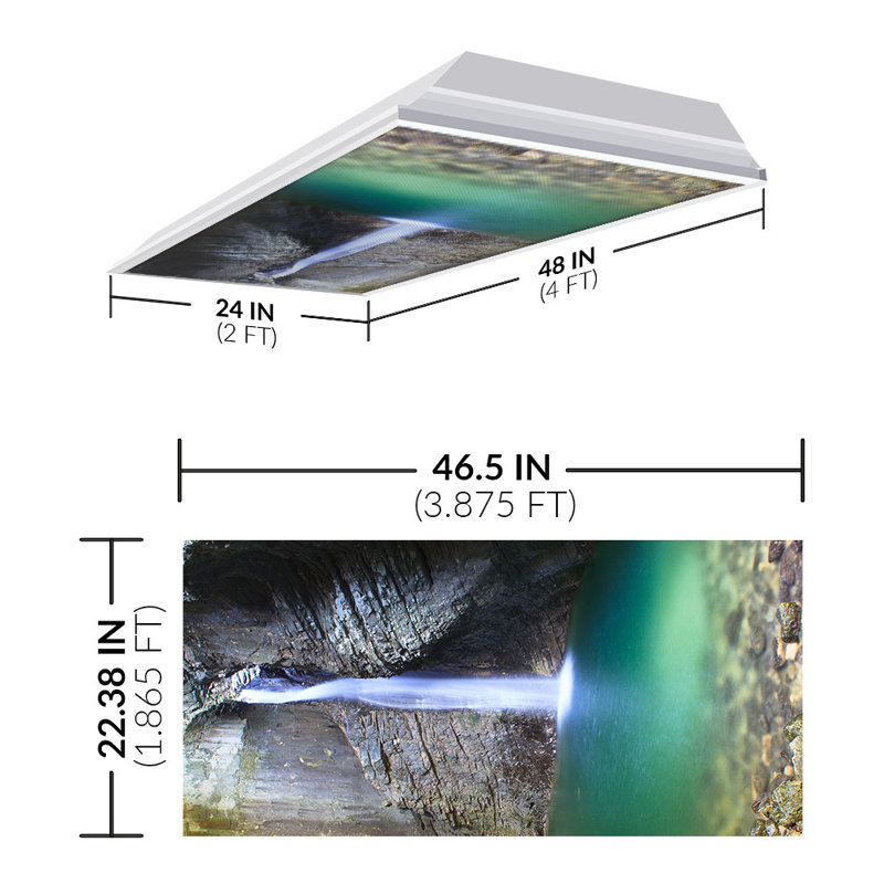 Octo Lights - Fluorescent Light Covers - Flexible Decorative Light Diffuser Panels - Waterfall - For Classrooms And Offices - Waterfall 011
